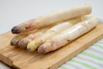 Fresh raw white asparagus vegetables large size, ripe and tasty