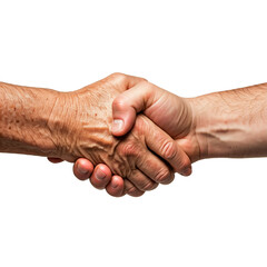 Family shaking hands. shaking hand on white isolated background.