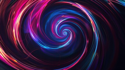 Celestial neon swirls on a dark backdrop, Centralized white space for text