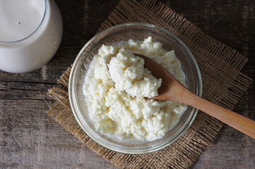 Organic Cow or buffalo colostrum, cooked and uncooked in glass bowl, strengthens the immune system