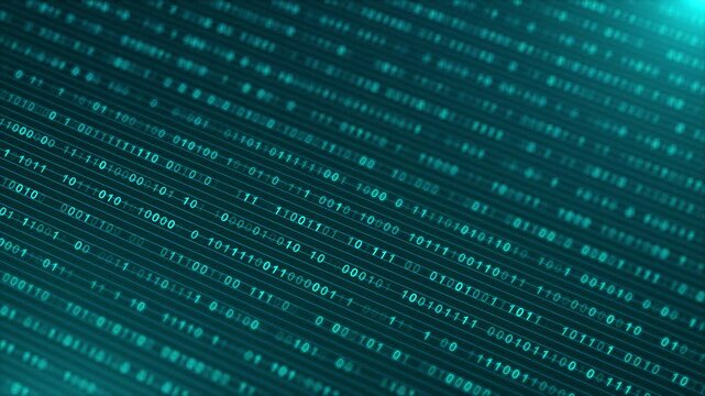 Digital cyberspace data matrix, Blockchain network connection, binary coding HUD infographic data analysis, Cyberspace Particles. Speed Connection Electronic Technology Abstract 3D Background Concept