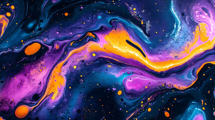 neon glowing liquid from top