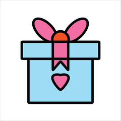 gift box vector icon line sign