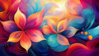 Fototapeta premium abstract background with flowers