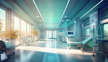 abstract blur hospital clinic medical interior background