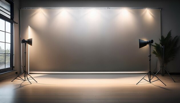 minimalist backdrop setup with soft diffused lighting and a plain background creating a calm and inviting atmosphere for portraits