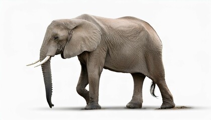 Obraz premium there is a large elephant walking on a white surface