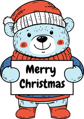 Cute Christmas Bear Illustration