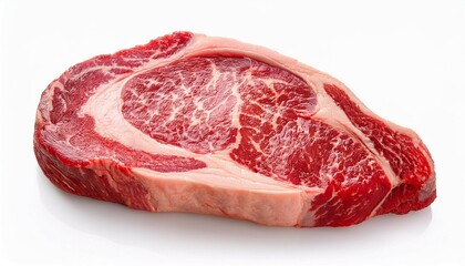 Fototapeta premium raw ribeye steak isolated on white background