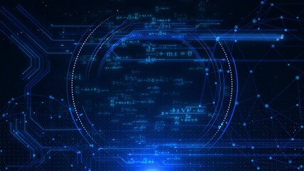 Digital Big data technology data processing science abstract background. Data flow Analyzing visualizing artificial intelligence virtual screen. AI Finance neural network surface grid structure - Powered by Adobe