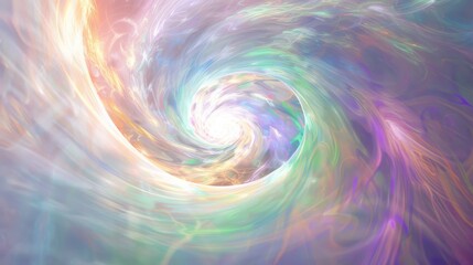 Celestial neon swirls on a neutral backdrop, Centralized white space framing the text