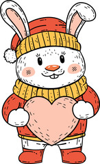 Cute Christmas Bunny Illustration