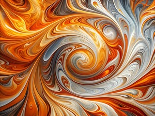 Obraz premium Abstract Composition of Rich Orange, Silver, White, and Cream Colors with Rule of Thirds, Perfect for Modern Art Displays and Creative Projects