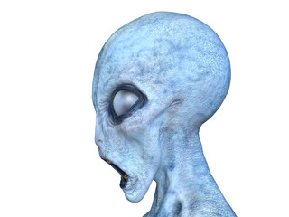 男性エイリアンの顔　3DCGレンダリング