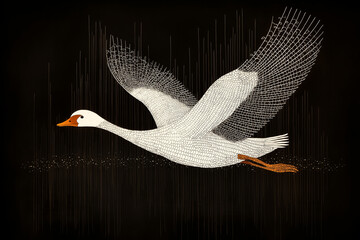 Old Mother Gilded Gouache Goose, when She wanted to wander, Would ride through the air On a very fine gold gander