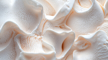 Close Up of Creamy Ice Cream Texture with Frosty Details