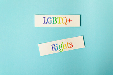 Two rainbow colored stickers with the words LGBT Rights written on them
