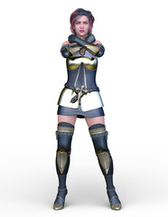 Fototapeta premium 女性戦士 3DCGレンダリング
