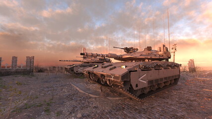 戦車　3DCGレンダリング