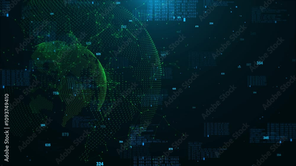 Poster abstract news concept blue cyberspace lines connecting data. global network connection international