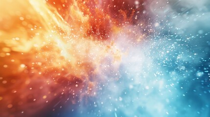 Fototapeta premium Cosmic energy bursts on a minimalist background, Centralized white space framing the text