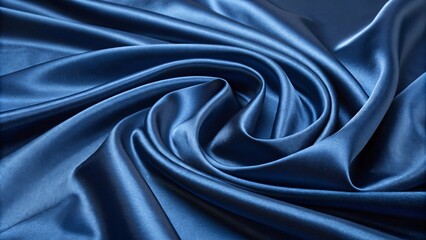 Obraz premium Dark Blue Satin Fabric in Sensual Flowing Folds, Captured with Moody Lighting and Rich Sheen V6