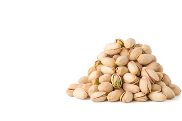 Stack of Shelled Pistachios in Light Green and Beige &ndash; Healthy Snack, Nutty Delight, and Natural Food