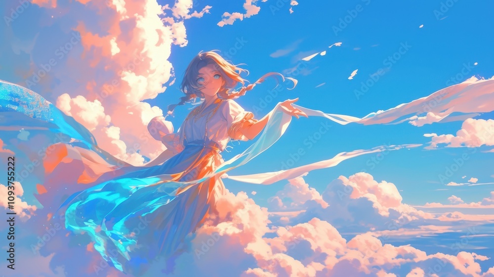 Poster the clouds danced in a hypnotic rhythm shifting and transforming like waves in the sky.