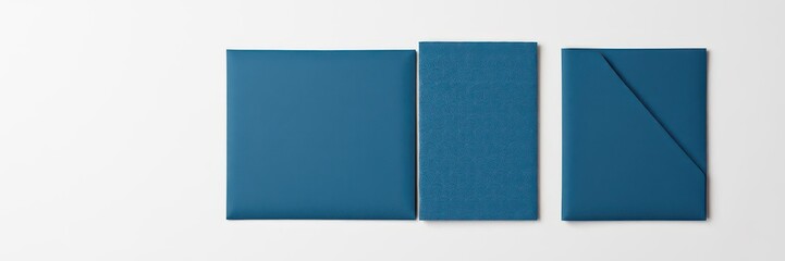 Fototapeta premium A high-quality stock photo featuring an elegant event invitation set including a folded envelope, sticker, and matching design elements, stationery, layout, paper