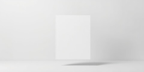 A floating book cover mockup featuring a blank, textured design with soft shadows and a realistic presentation against a plain background, book, showcase, promotional