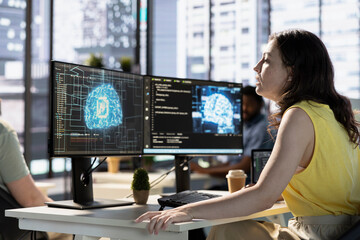 Computer scientist uses AI cloud computing resources and platforms to train and deploy large scale...