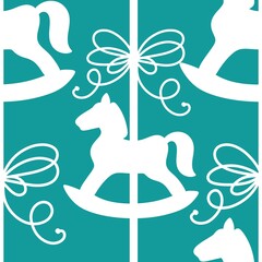 Christmas animals seamless horse pattern for wrapping paper and fabrics