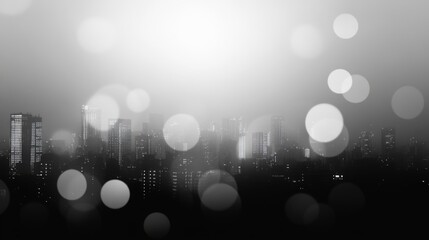 A soft-focus cityscape silhouette in grayscale, with a gradient overlay, suitable for presentations on urban development and business.