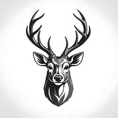Naklejka premium Design deer head isolated white background. Deer head sign logo