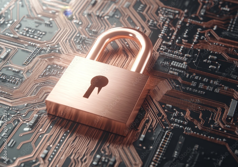 Poster an isolated image of a digital padlock on a white background represents cyber security and data prot