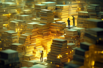 Knowledge accumulation, intellectual and personal growth, knowledge sharing. Textbooks, books, literature, library. Experience, awareness, wisdom, intelligence. Generated with AI.