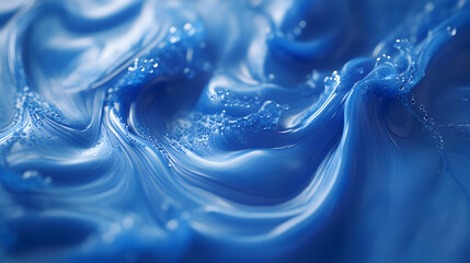 Abstract render of swirling blue water waves creating a liquid vortex with droplets.high quality image
