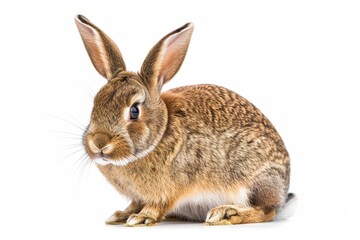 Obraz premium Bunny sitting in front of white background
