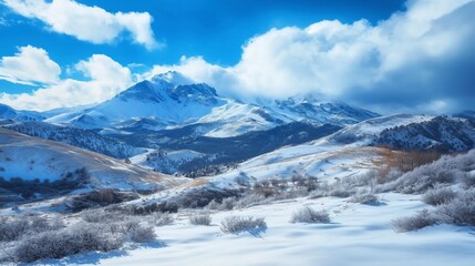 Monta&ntilde;as nevadas, paisaje invernal