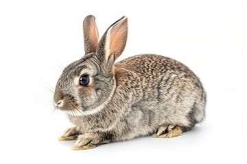 Obraz premium Image of a gray rabbit on white