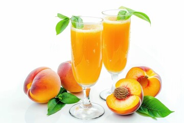 Fototapeta premium Peach Bellini isolated on white