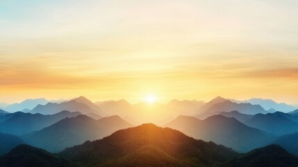 Obraz premium Breathtaking sunrise over mountain range nature landscape photography tranquil environment scenic viewpoint inspirational concept