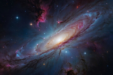 Obraz premium A galaxy with nebula and stars in the space