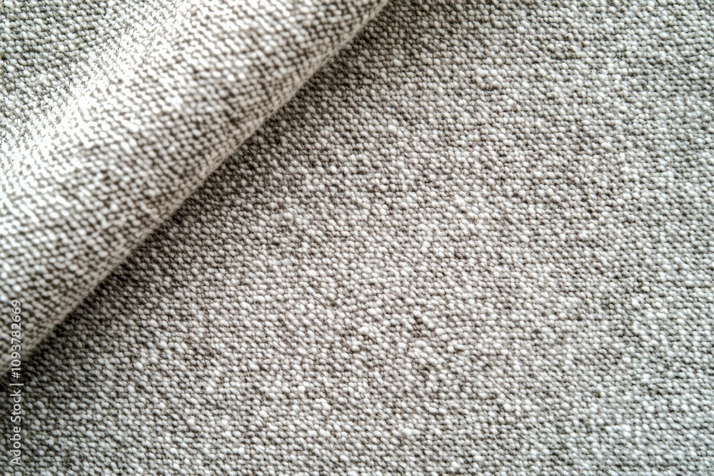 Poster close-up of textured gray fabric with folded edge