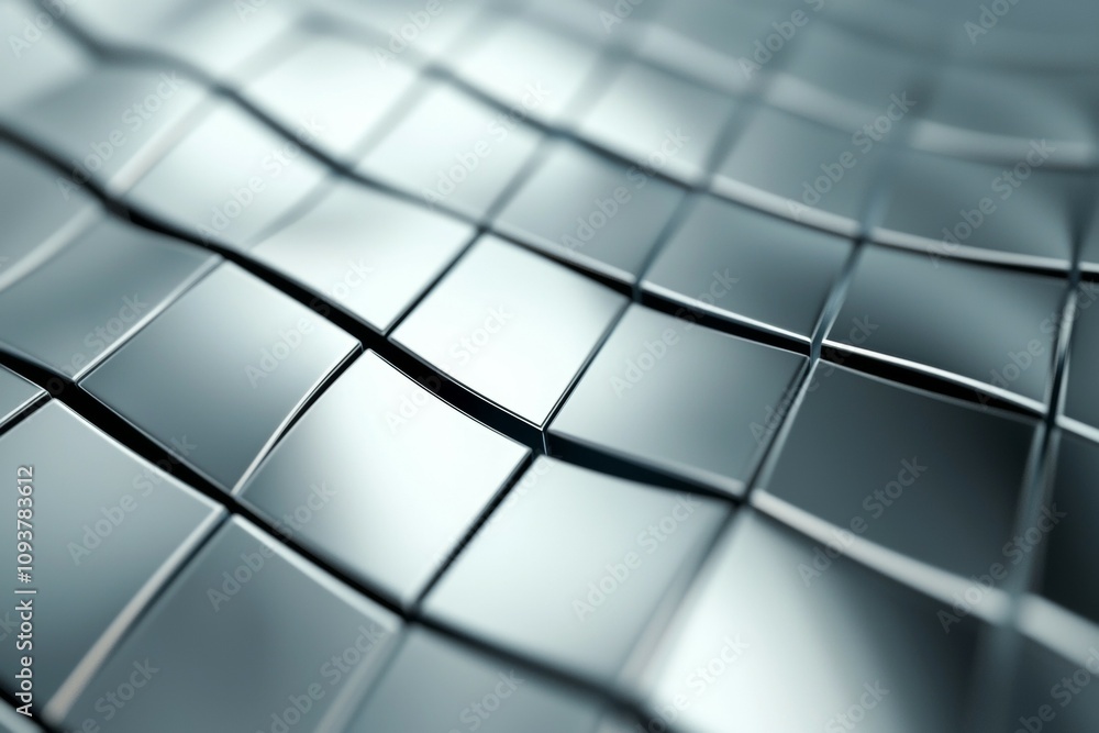 Poster smooth metallic surface with abstract wavy pattern