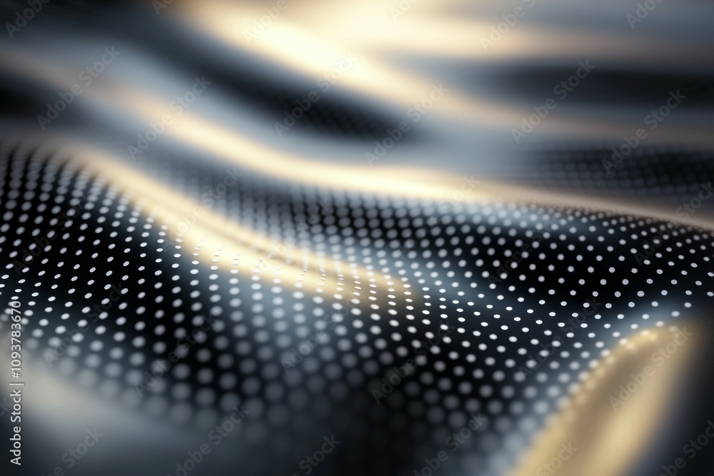 Aufkleber abstract metallic fabric with dotted patterns and smooth waves