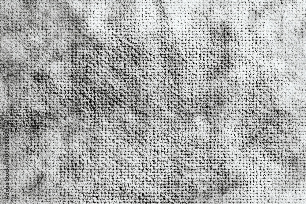 Poster close-up of textured gray fabric background patterned with fine weave