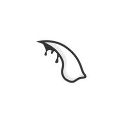 Claw vector icon. Blood from animal claw vector. Monster claw vector icon. Simple wounded claw icon. Claw scratch vector. Vector illustration.
