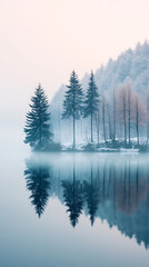 misty morning on the lake