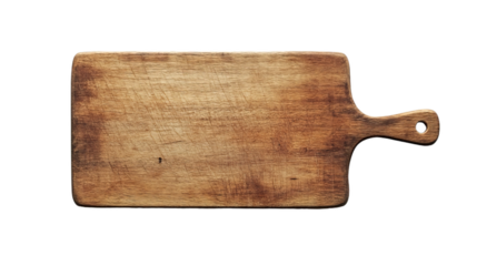 wooden, weathered cutting board isolated
